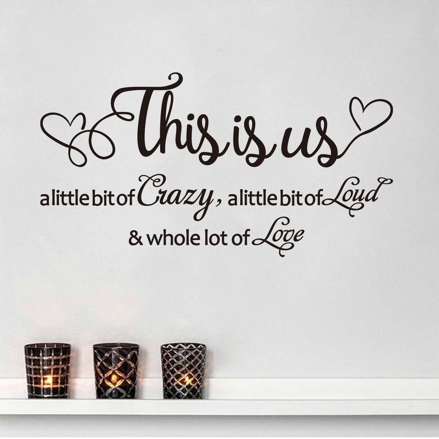 Inspirational Family Wall Stickers for Bedroom: Motivational Home Quotes Vinyl Art Wall Decals for Living Room Kitchen Apartment Bathroom - This is US 21" X 11"