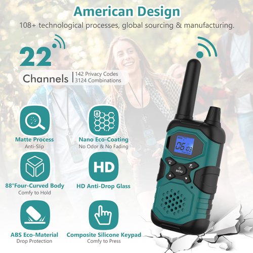 Topsung Walkie Talkies for Adults Long Range Rechargeable 6 Pack, Multi-purpose FRS 2 Way Radios with NOAA USB Chargers 4500mAh Battery for Family Seniors Care Garage Work Camping Hiking Skiing Cruise