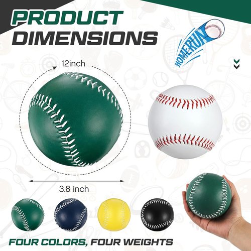 Arrowbash Weighted Softball Set - Bulk Training Softballs with Drawstring Bag for Enhanced Performance