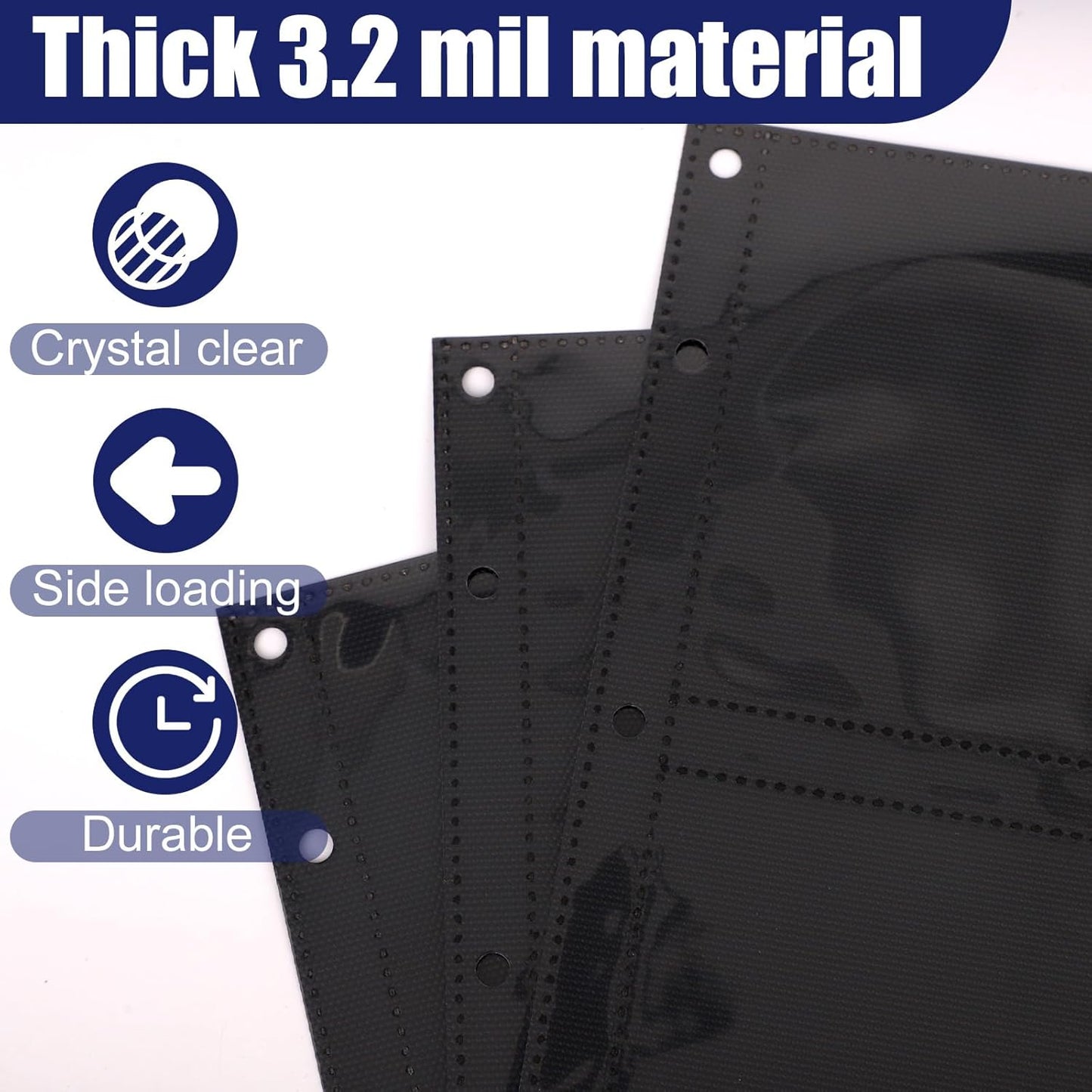 Skiennix 50pcs Trading Card Sleeves - Double-Sided Pocket Protectors for Baseball & Sports Collectibles