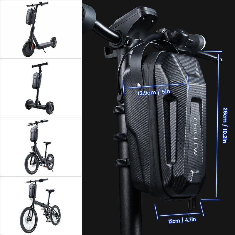 CHICLEW 3L Large Scooter Bag with Handle, Portable Electric Scooter Storage Bag, Waterproof XL Handlebar Pouch Bag for Scooters, Bikes, Segway Niu, with Small Coded Lock & Screw Fixation Design
