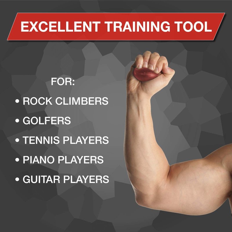 THERABAND Hand Exerciser, Ball For Hand, Wrist, Finger, Forearm, Grip Strengthening & Therapy, Squeeze Ball to Increase Hand Flexibility & Relieve Joint Discomfort, Red, Soft, Beginner