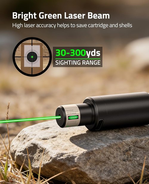 CVLIFE Bore Sight Laser - Multi-Caliber Red/Green Laser Sighting Kit with 32 Adapters for 0.17 to 12GA