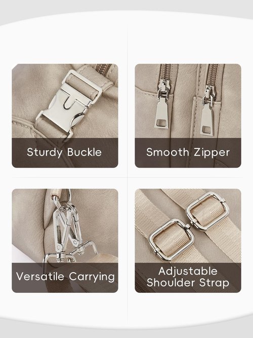 CLUCI Leather Sling Backpack for Women - Small Convertible Crossbody Bag for Travel