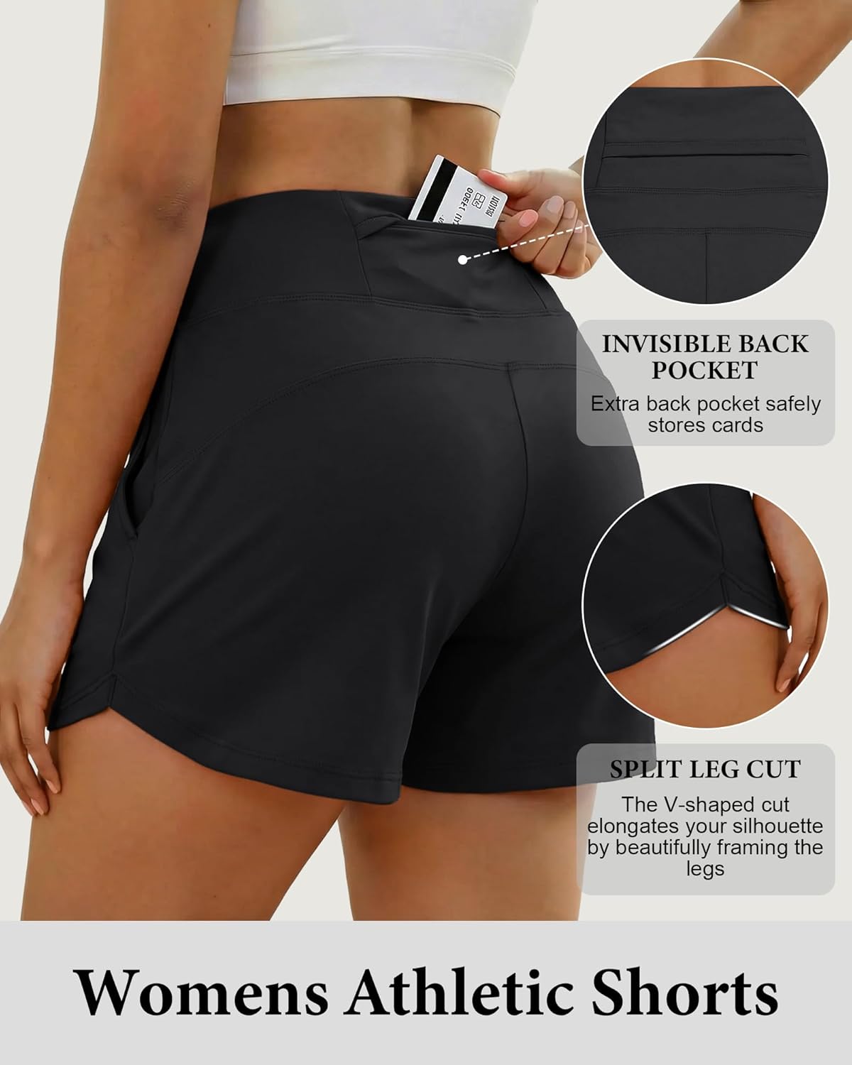 Skiennix Women's Running Shorts - High Waisted Quick-Dry Athletic Shorts with Pockets for Gym & Yoga
