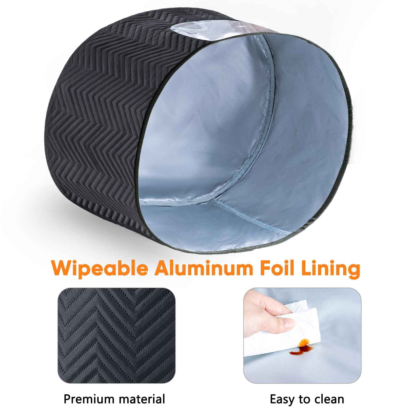 BAGSPRITE Slow Cooker Cover with Aluminum Foil Lining for Crock-Pot & Hamilton Beach 6, 7, 8 Quart Oval Slow Cookers – Appliance Dust Cover with See-Through Window