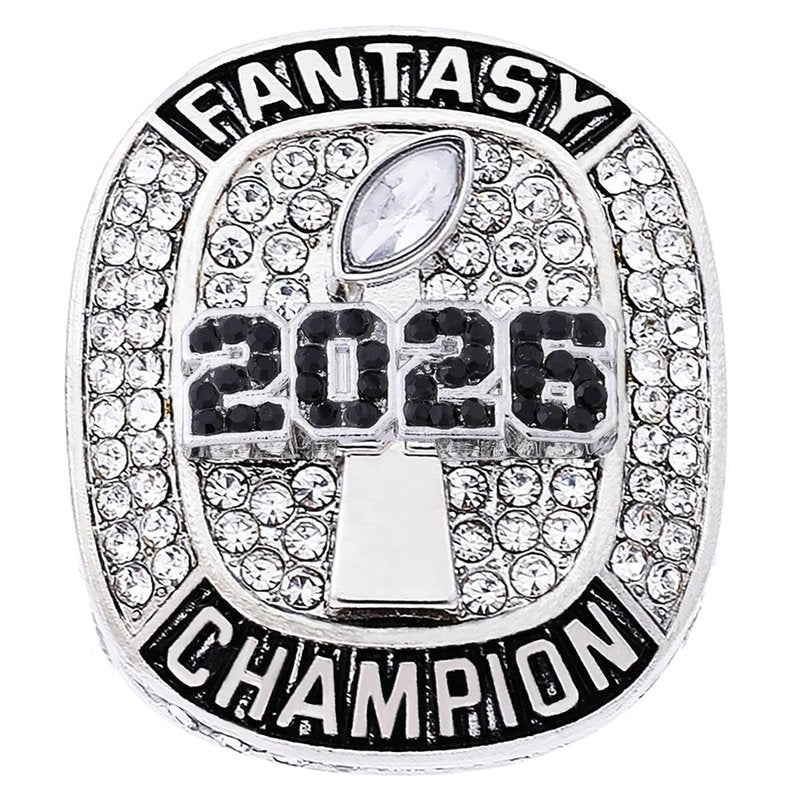 ZZXZJW 2026 Fantasy Football Championship Ring Trophy Award for Fantasy Football League Winner (Model 6, Size 11)