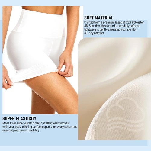 DHSO High Waisted Biker Shorts for Women | Tummy Control Fitness & Yoga Gym Shorts - 5" Length