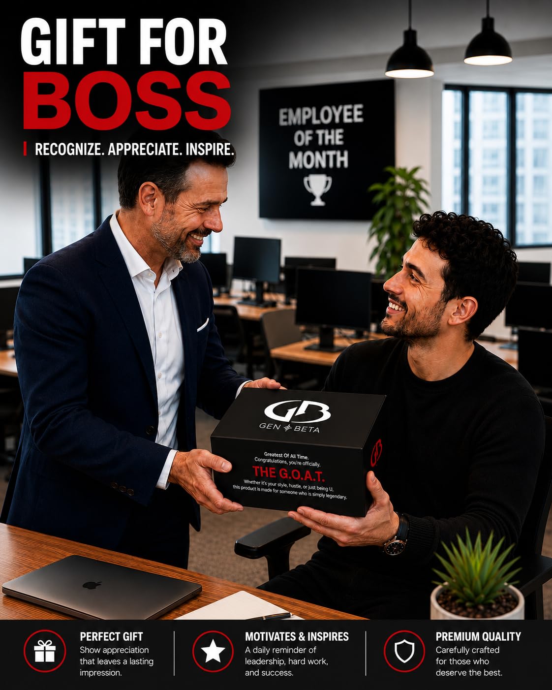 Gen Beta Goat Trophy Award – Funny Trophy for Adults, Crystal Goat Statue & Hypebeast Room Decor – Unique Awards and Trophies Gift for Brother, Boyfriend & Men Who Have Everything
