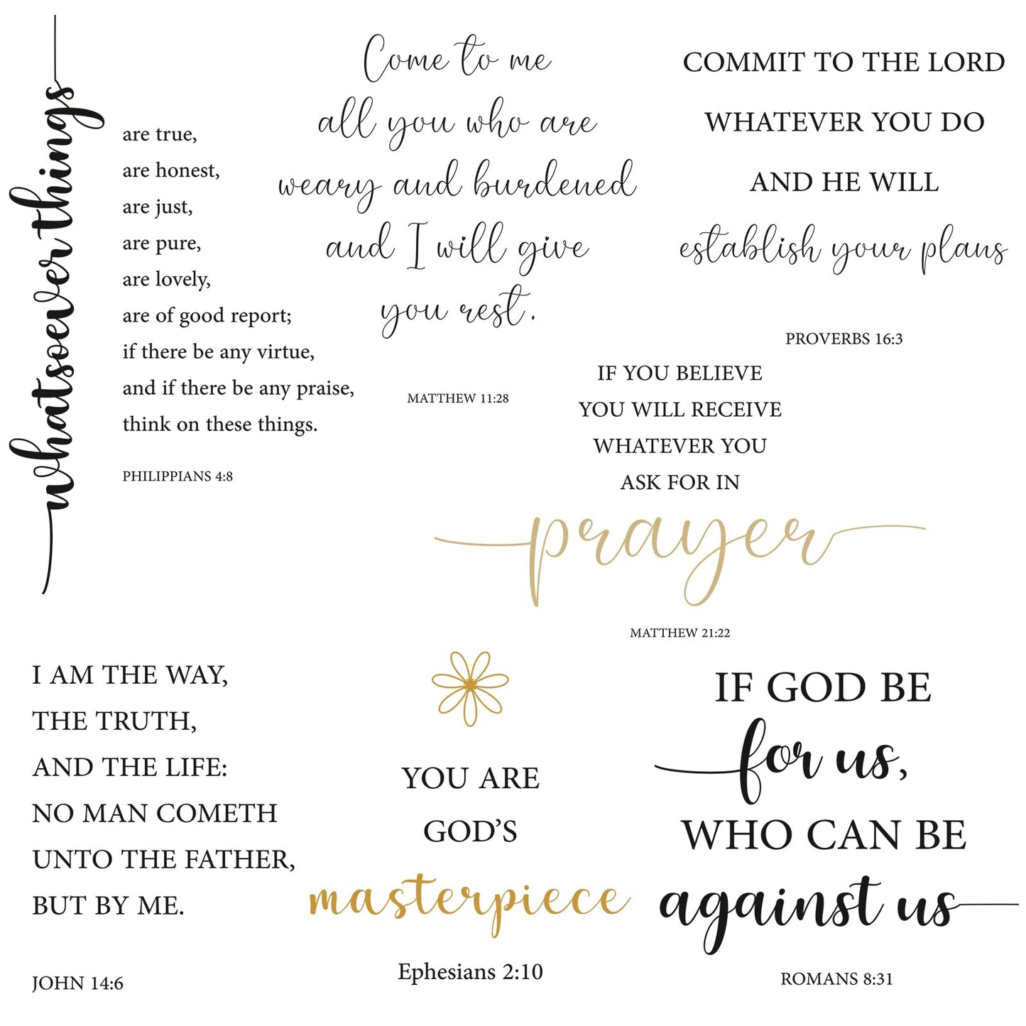 BBTO Bible Verse Wall Stickers Inspirational Quote Wall Decals Religious Motivational Scripture Sticker Peel and Stick for Bedroom Living Room Office Bathroom(God Love Us)