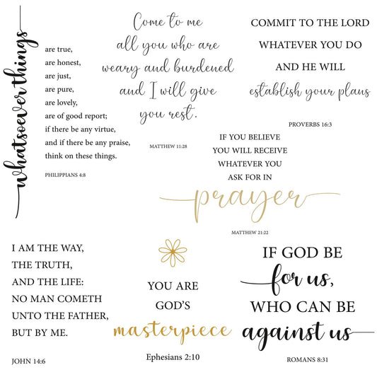 BBTO Bible Verse Wall Stickers Inspirational Quote Wall Decals Religious Motivational Scripture Sticker Peel and Stick for Bedroom Living Room Office Bathroom(God Love Us)