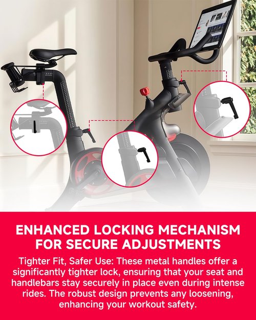 FixBear 3Piece Compatible with Peloton Exercise Bike Adjustment Kit L-Handles, 2 Large and 1 Standard Size for Seat and Handlebar, Replacement Peloton Bike Parts