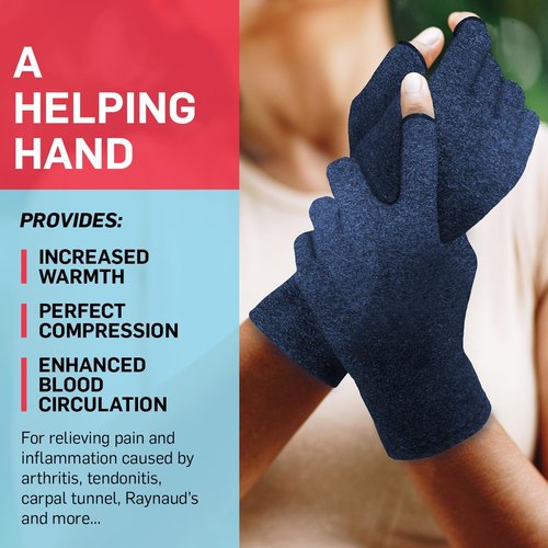 Doctor Developed Compression Gloves - Open-Finger Arthritis Relief for Men & Women | Comfortable Hand Support