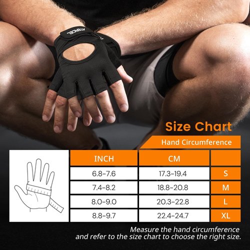 ATERCEL Weight Lifting Gloves Full Palm Protection, Workout Gloves for Gym, Cycling, Exercise, Breathable, Super Lightweight for Men and Women(Gray, L)
