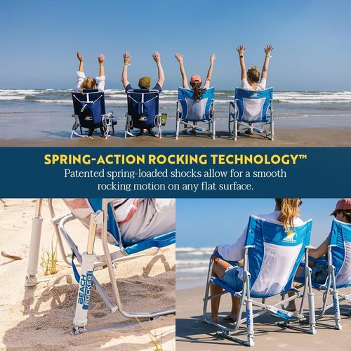 GCI Outdoor Beach Rocker Folding Chair - Portable Rocking Design in Saybrook Blue