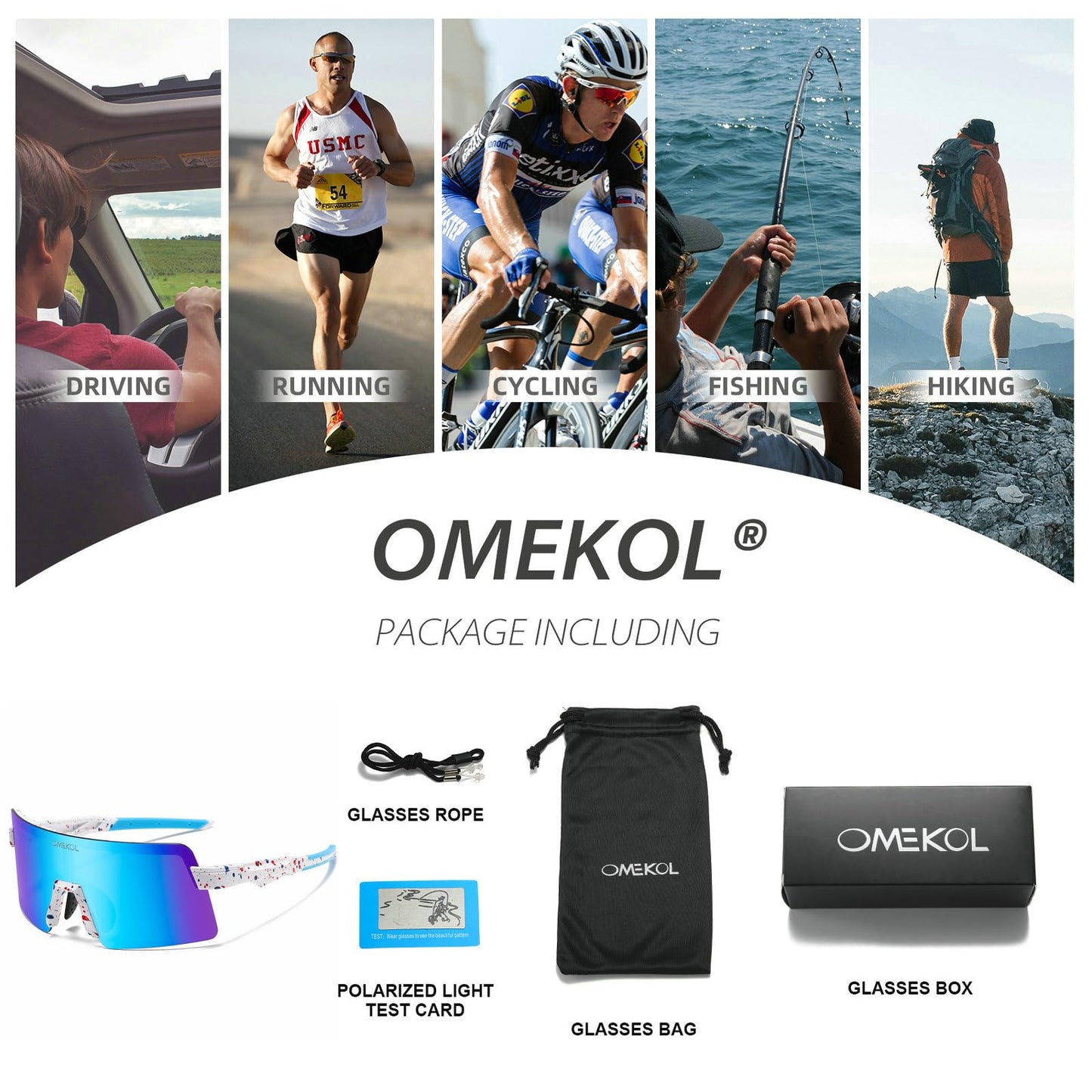 OMEKOL Age 8-18 Youth Polarized Baseball Sunglasses Boys Girls Sports Sun Glasses UV400 Goggles Head Width Less Than 5 Inch - AP6-S