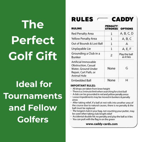 Rules Caddy – USGA Rules of Golf 2026 Quick Reference Card – Golf Bag Tag & Pocket Size Rules Guide – Waterproof Training Aid