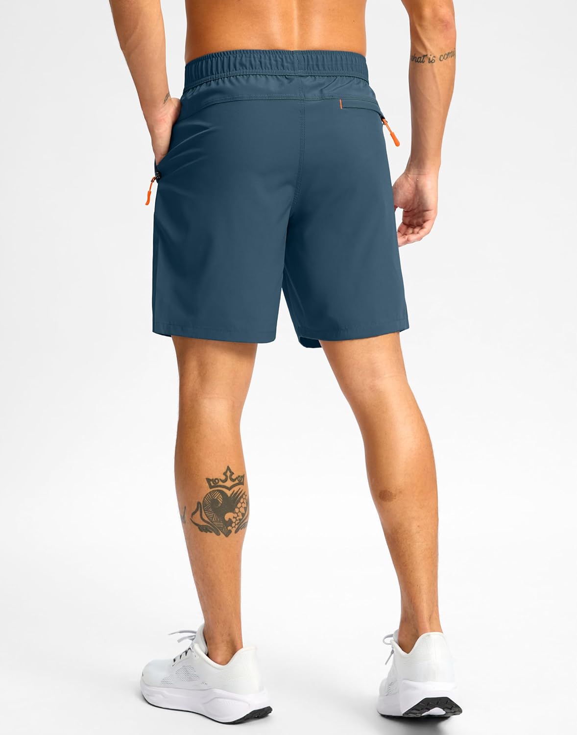 Pudolla Men's Athletic Hiking Shorts - Lightweight Gym & Outdoor Shorts with 3 Zipper Pockets