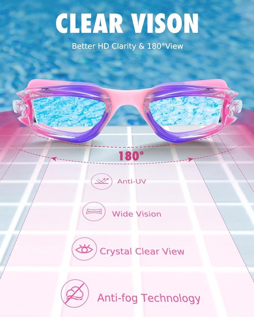 Aegend Swim Goggles for Kids | Anti-Fog, UV Protection & Comfort Fit for Ages 3-14