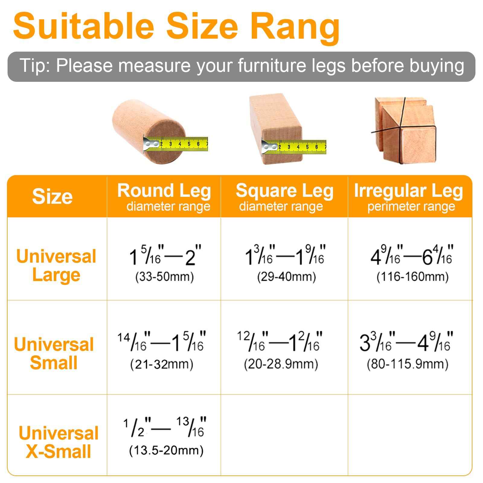 CHUNZEXI 36 Pack Extra Small Chair Leg Floor Protectors for Hardwood Floors, Silicone Felt Covers Pads Caps, Protect Wood Furniture Feet Floors Noise Reduce and Scratch (Universal X-Small & Clear)