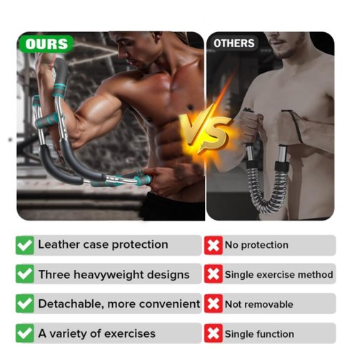 Twister Arm Trainer, Adjustable(60-110) Power Twister Bar, Gorilla bar for chest workout, Portable Detachable Upper Body Fitness Machine for Home & Gym