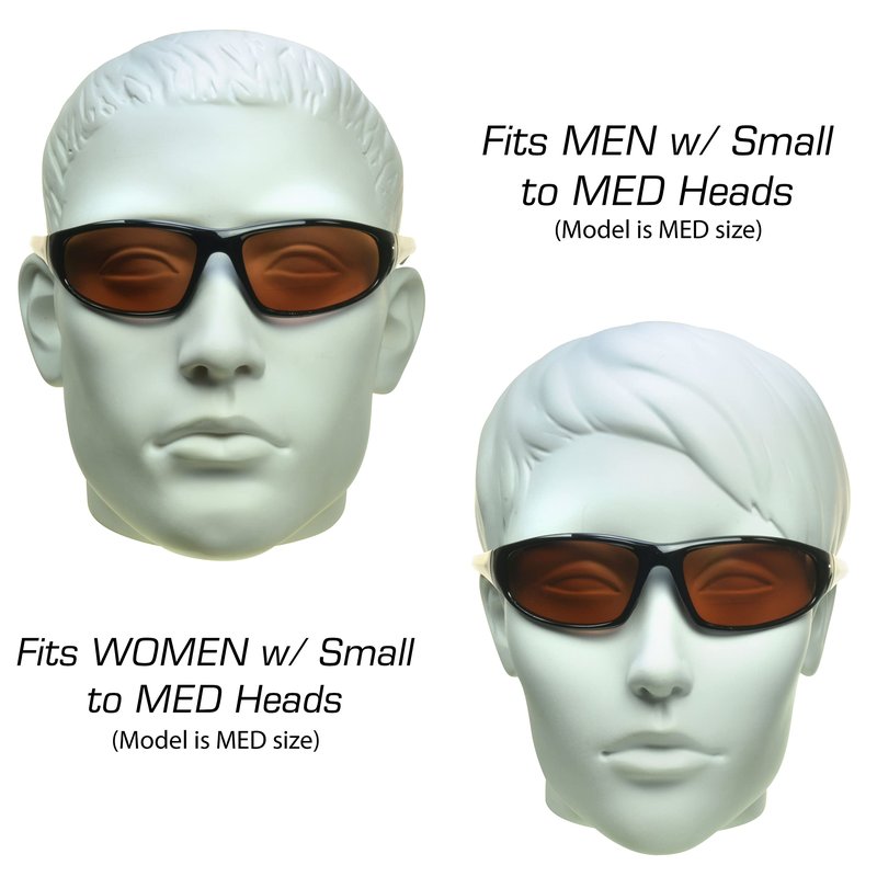 proSPORT Bifocal Sunglasses, +2.0 HD Amber Lenses Blue Light Blocking, Improves Sleep, Sport Wrap Frame, Small to Medium Fit - 2 Pack