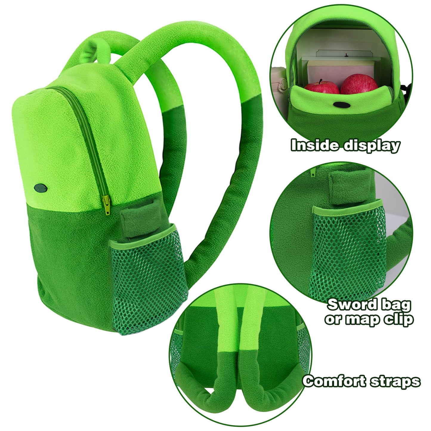 DAZCOS Green Medium Backpack Unisex Cosplay Costume Accessories Bag for Adult Everday Use Party (Green)