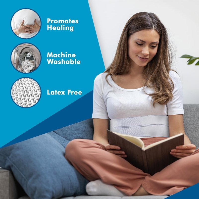 NYOrtho Rib Brace for Women - Chest Compression Wrap for Ribs - Fits 30"- 45" - Broken Ribs Relief - Breast Support Band - Rib Protector for Cracked, Fractured, Dislocated Ribs - Rib Cage Belt - Made in USA