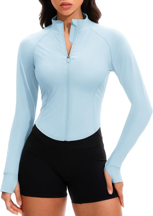 GYM RAINBOW Women's Lightweight Cropped Sun Protection Jacket - UPF 50+ Cooling Running Shirt