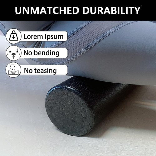 High Density Foam Roller by Travel Size - Perfect for Back Stretching, Yoga & Physical Therapy | 12" X 4" Round (Black)