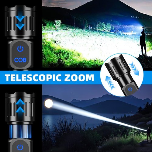 Dszuu Rechargeable LED Flashlight, Super Bright 99000 High Lumens Flash Light, 9 Modes Zoomable Flashlight with LCD Display, Waterproof Tactical Flashlights for Camping, Home Emergency