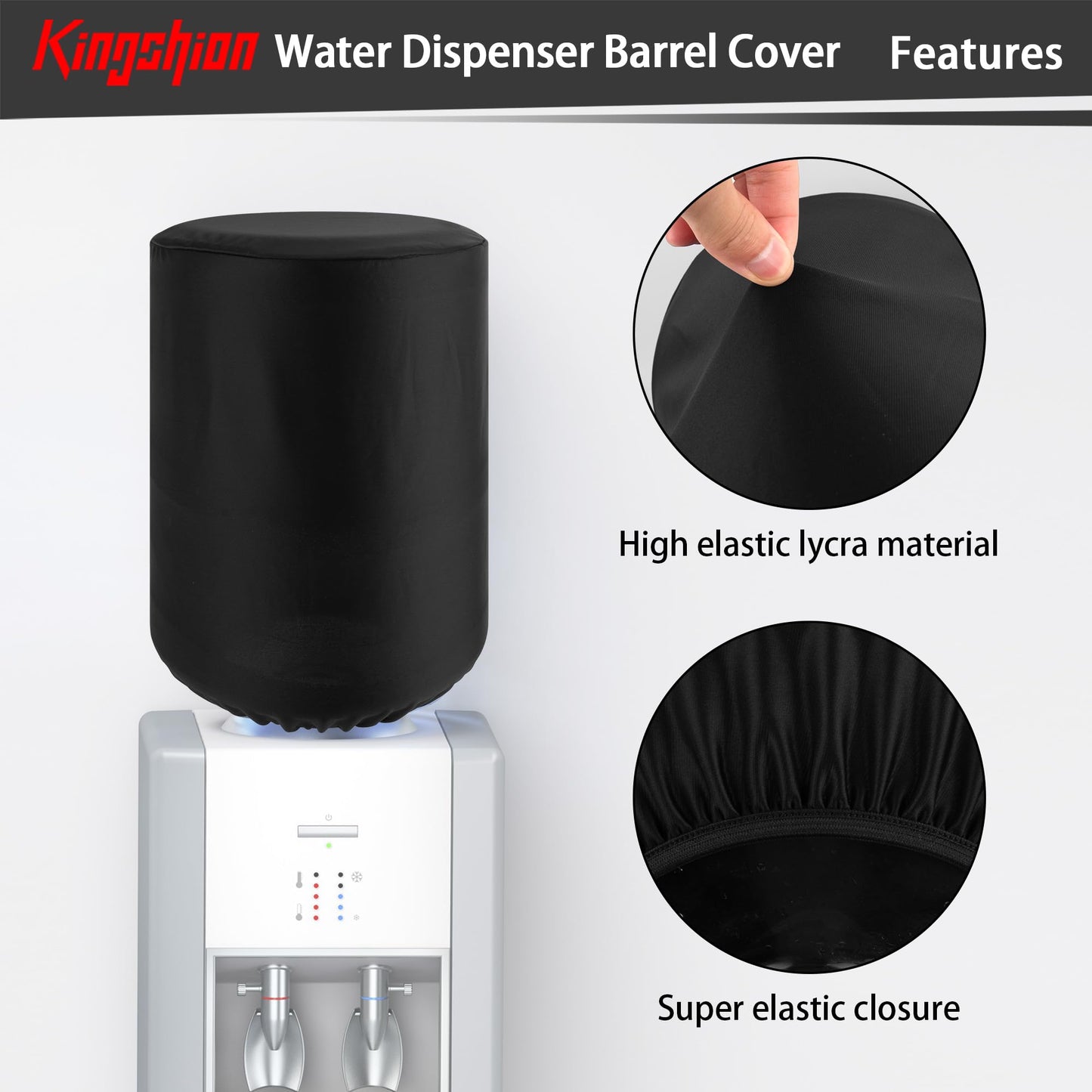 Kingshion Water Dispenser Barrel Cover for 5 Gallon Water Bottlem, Durable Fabric Water Cooler Covers, Elastic Fabric Bucket Decor Protector Cover, Reusable Furniture Standard Cover Protector For Home