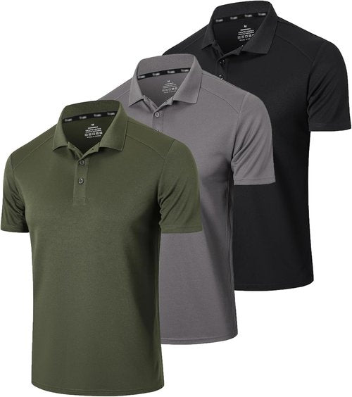 Gaiatiger Men's Polo Shirt - Moisture-Wicking Dry Fit Performance | Short Sleeve Athletic Golf Shirt