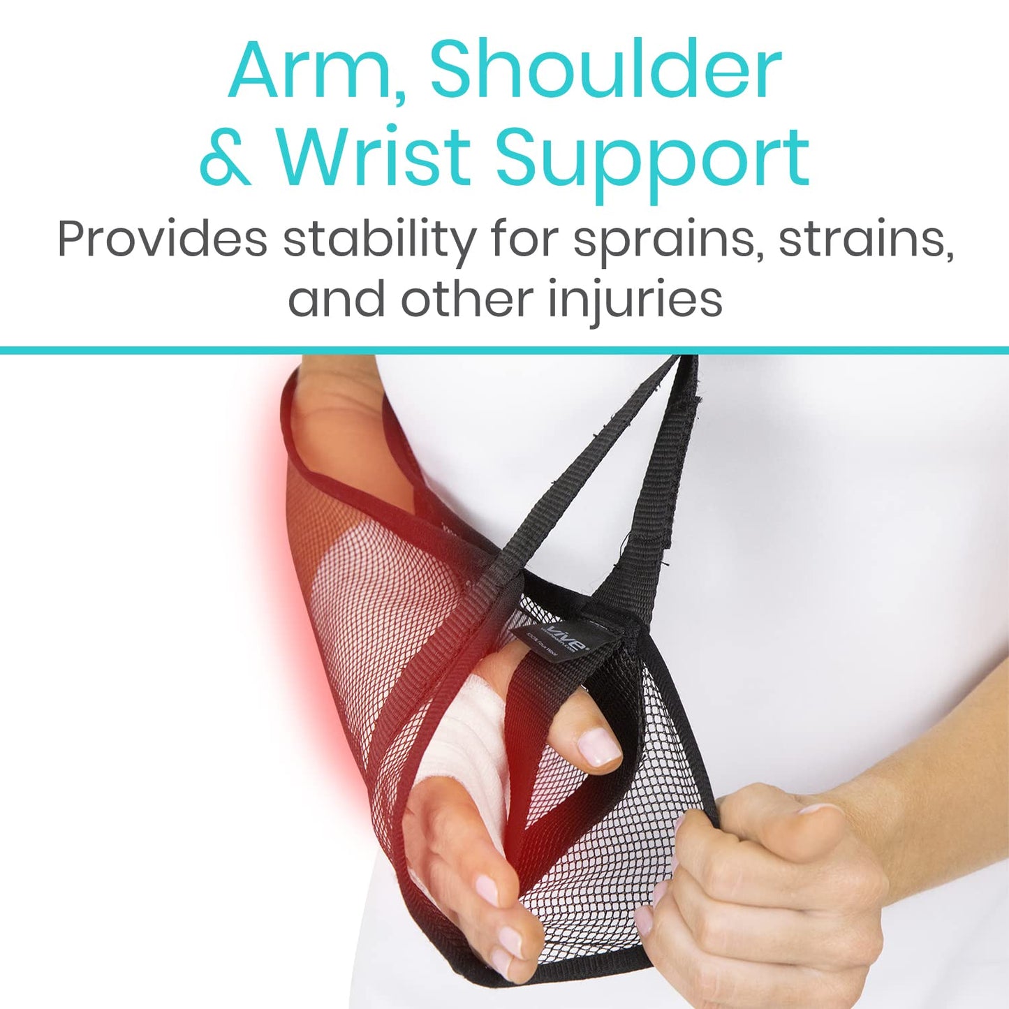 Vive Arm Sling for Shoulder Injury & Surgery Recovery - Waterproof Mesh Shower Sling Immobilizer for Rotator Cuff Support - Right Left Arm for Men & Women - Stabilize Elbow, Wrist, Thumb, Dislocation