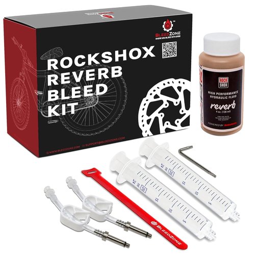 BleedZone RockShox Reverb Bleed Kit with 120ml Hydraulic Fluid - Standard Bike Tool Bleeding Kit for RockShox Reverb Dropper Post and X-Loc Hydraulic Systems, Essential Bike Tools & Maintenance