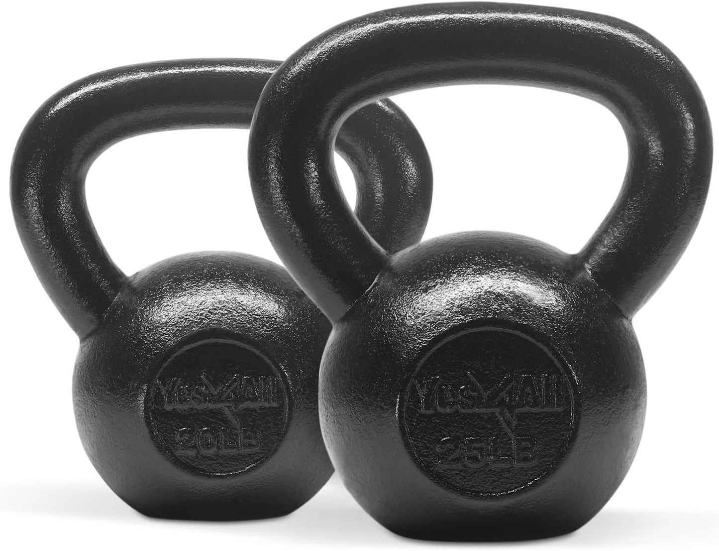 Yes4All Kettlebell Sets - Cast Iron Strength Training Kettlebells with Wide Handles | 5-30 LB Options for All Levels
