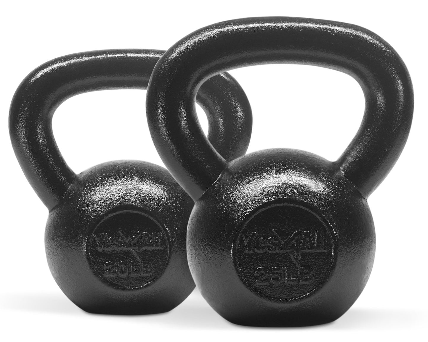 Yes4All Kettlebell Sets, Pair 20 & 25 LB Cast Iron Strength Training Kettlebells, Wide Handles & Flat Bottom for Push Ups, Swings, Squats & Full Body Workout at Home or Gym