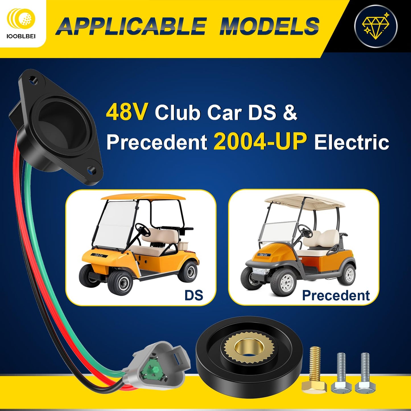 IOOBLBEI 48V (High Speed-up) Golf Cart Speed Sensor for Club Car DS & Precedent 2004-up Electric with ADC Motor, Club Car Magnet Speed Sensors Replace OEM# 1027049-01 102265601, Faster, Easy Install