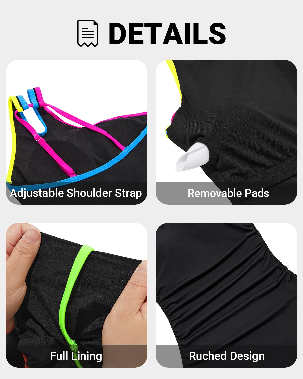 Holipick One Shoulder One Piece Swimsuit for Women Tummy Control Bathing Suits Modest Full Coverage Keyhole Swimwear