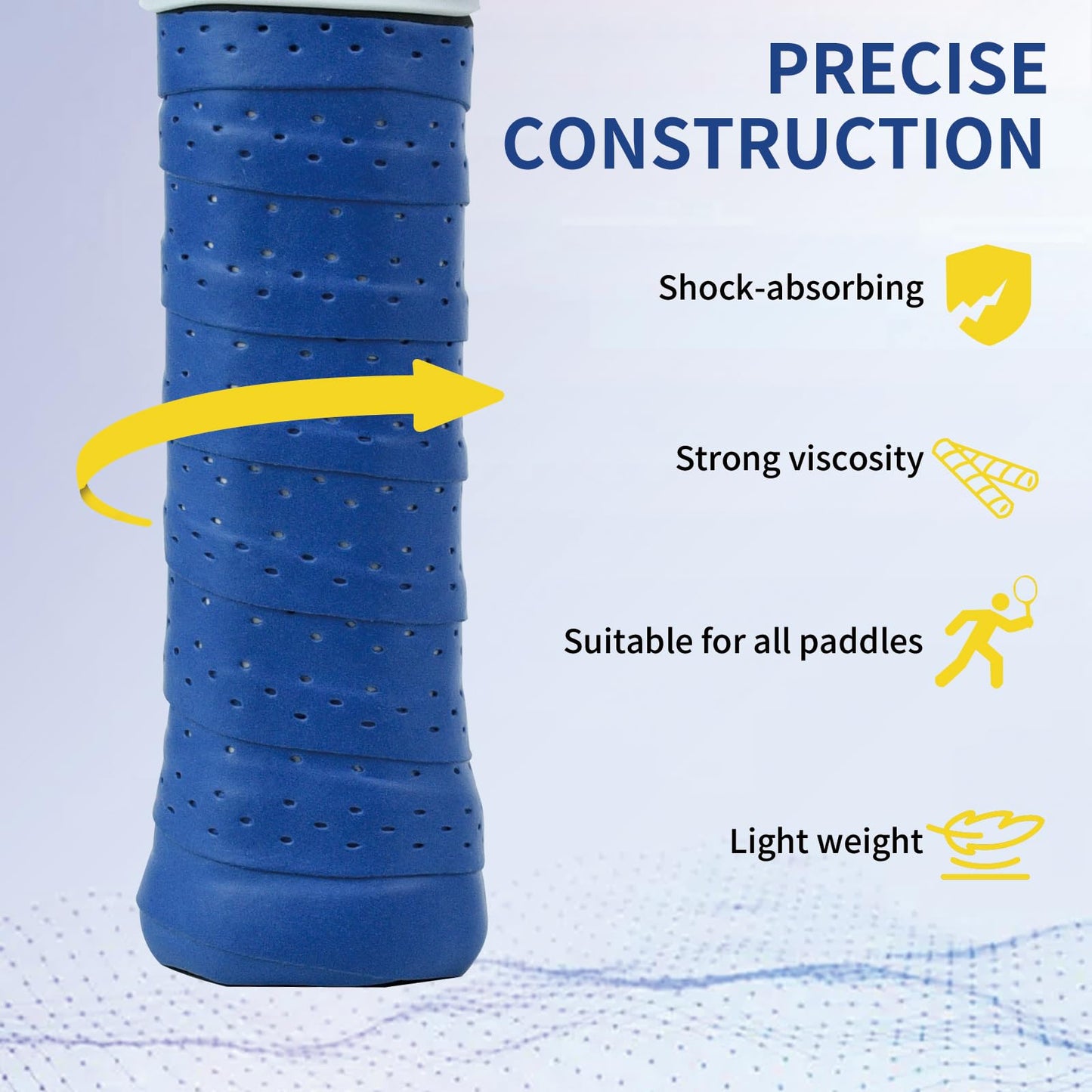 Vispinvo Pickleball Paddle Grip Tape - 4 Pack | Absorbent & Non-Slip OverGrip Tape for Pickleball and Tennis Rackets | Enhanced Sweat Absorption & Soft Touch