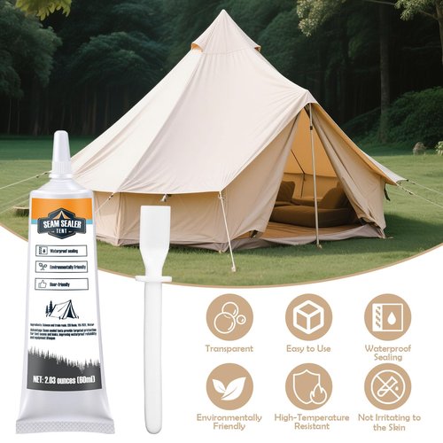 WAN2TLK 120ml Tent Seam Sealer, Repair Damaged/Seam Sealer Tent Fabric, Restore The Waterproof Barrier, for Camping/Hiking/Outdoor Gear - Clear