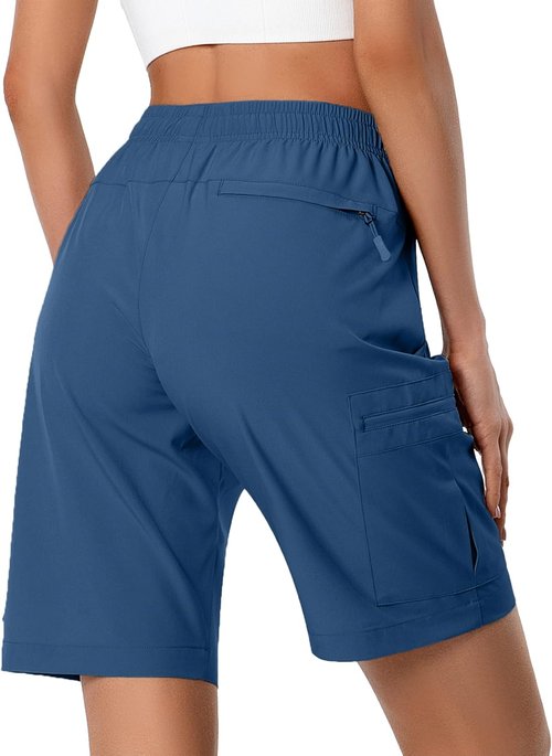 Hugut Women's Hiking Cargo Shorts - Quick Dry Athletic Design with Zipper Pockets | Water Resistant