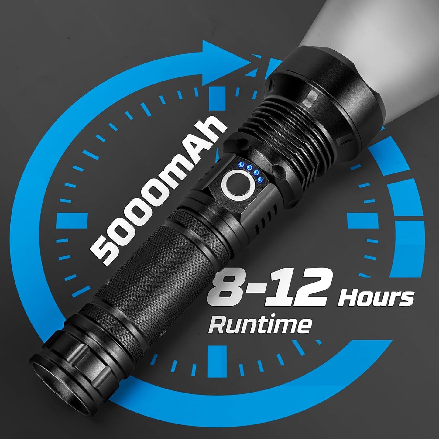 90000 Lumens Rechargeable Flashlights - 2 Pack, Super Bright LED with 5 Modes for Home & Outdoor Use