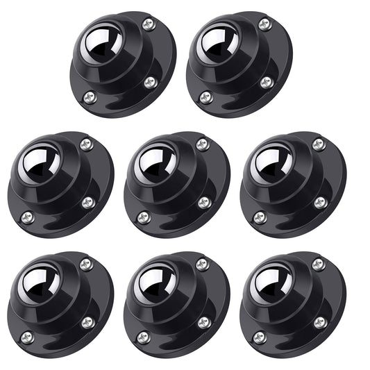 PlusRoc 8 Pack Anti-Rust Wheels Stainless Steel Self Adhesive Caster Wheels for Mop Bucket, Kitchen Appliance Rollers Sliders, Load Capacity 28LBS Per Wheel for Furniture