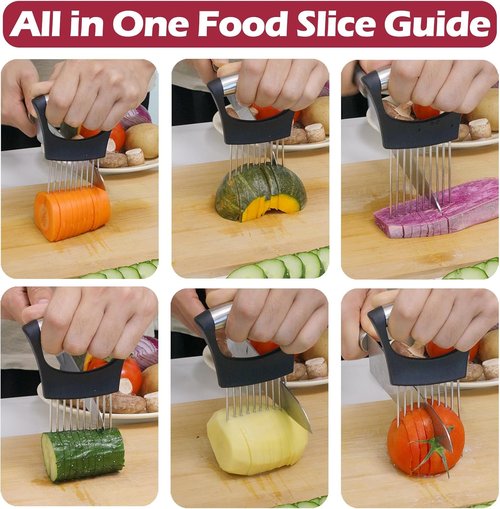 JAYVAR Onion Holder - Stainless Steel Vegetable Cutter for Slicing Onions, Tomatoes & More