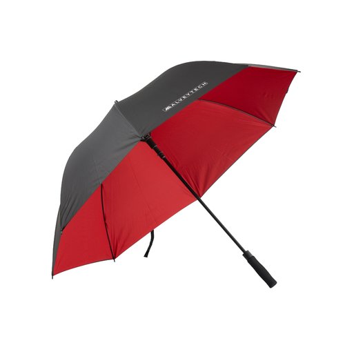 AlveyTech Black & Red Golf Umbrella - Durable Rainproof Fabric Parasol Cover with Foam Handle, Fast Acting Button and Strap, Weather Protection for Mobility Scooters, Power Chair Umbrella Holders