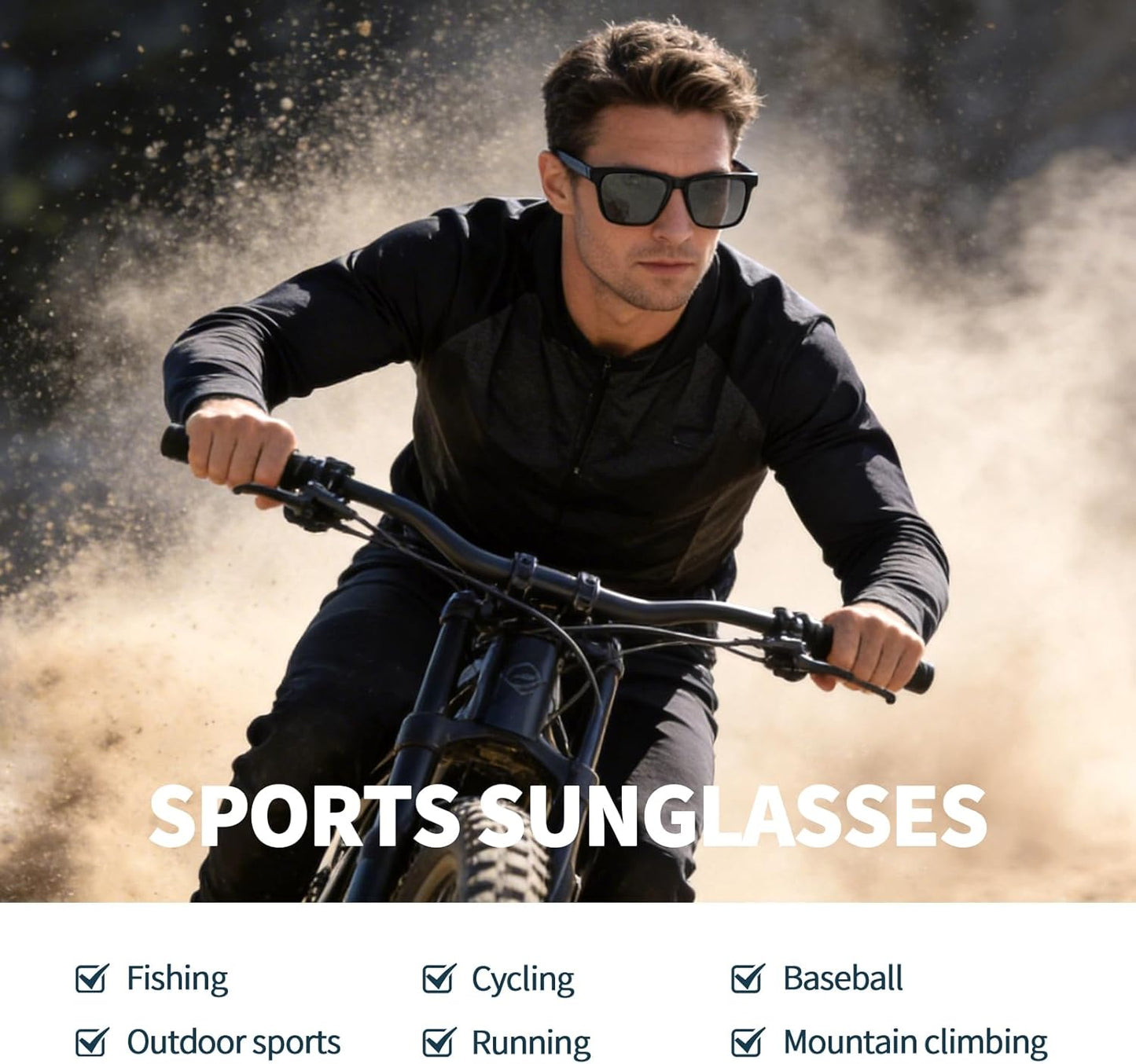 Skiennix Sports Sunglasses - Polarized UV Protection | Trendy Oversized Square Frame for Men