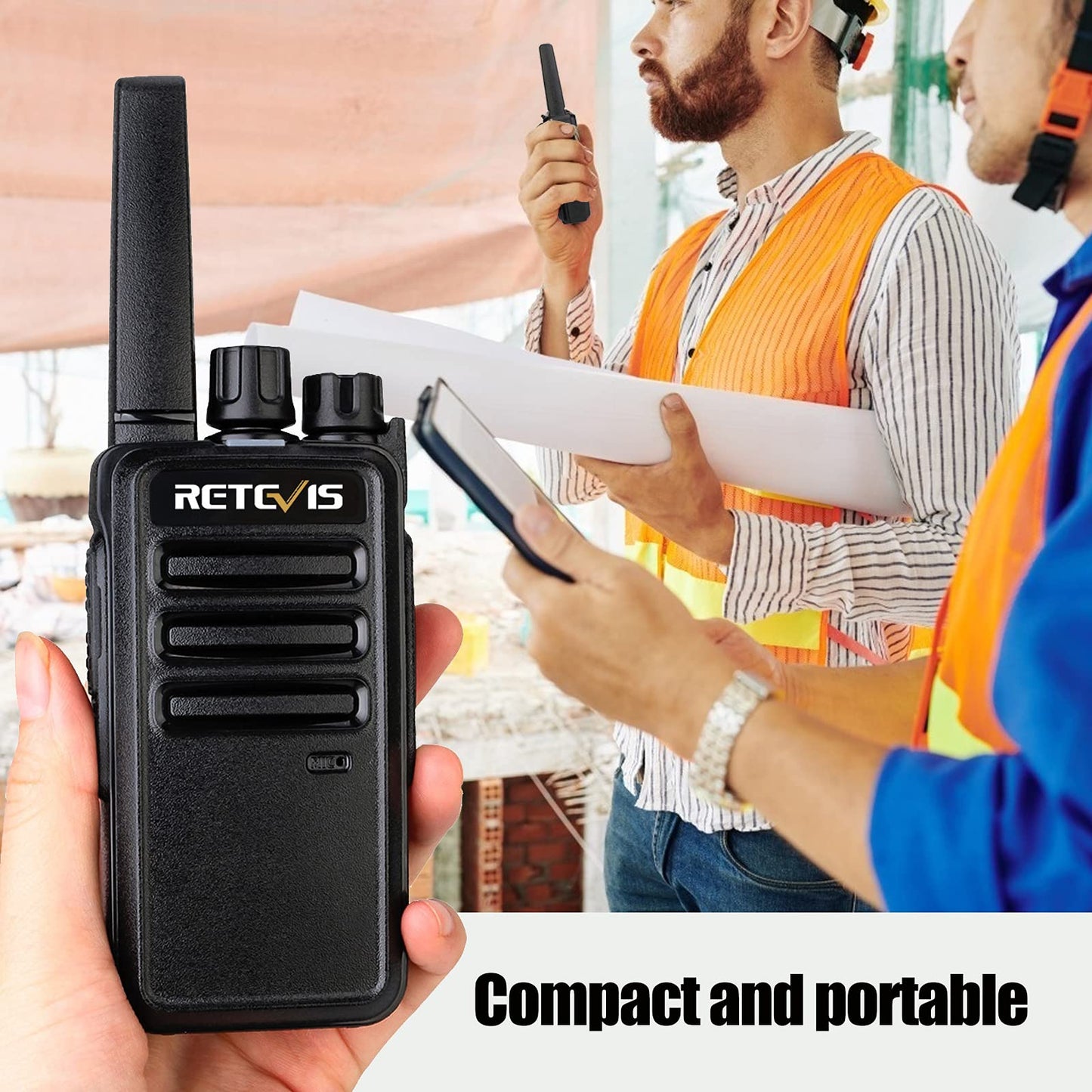 Retevis RT68 Two Way Radios Long Range,Walkie Talkies for Adults Rechargeable with 5 Port USB Charging Station,Portable FRS Two-Way Radios Hunting Outdoors Hiking Road Trips(4 Pack)