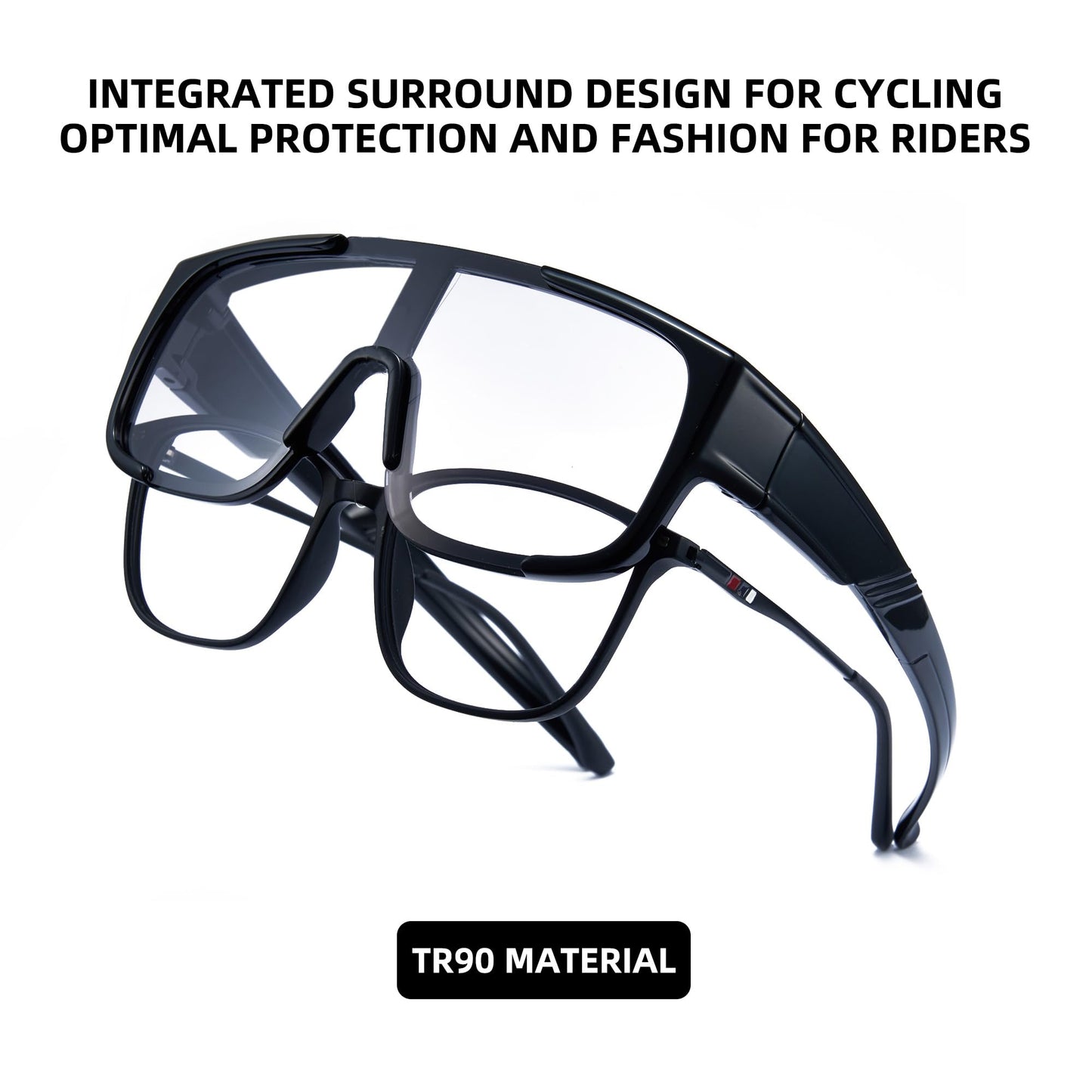 Cyxus Photochromic Polarized Fit Over Glasses Sunglasses, Wrap-Around UV400 Protection Sport Sunglasses for Men Women, Anti-Glare Cycling Driving Fishiing