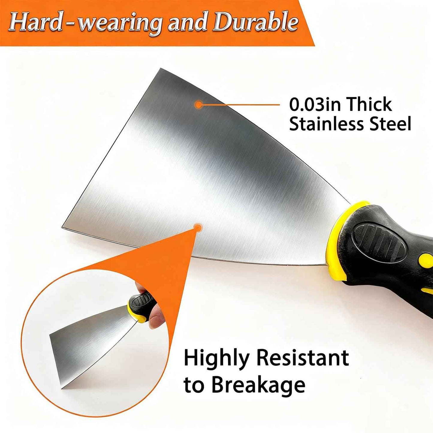 Caulk Gun Kit with Caulk Remover Tool - Smooth Silicone Caulking Gun Set for Caulking Removal, Shower & Bathroom, Includes Caulking Gun Tool, Caulk Scraper Tool Spackle Knife, All in One with Gift Box